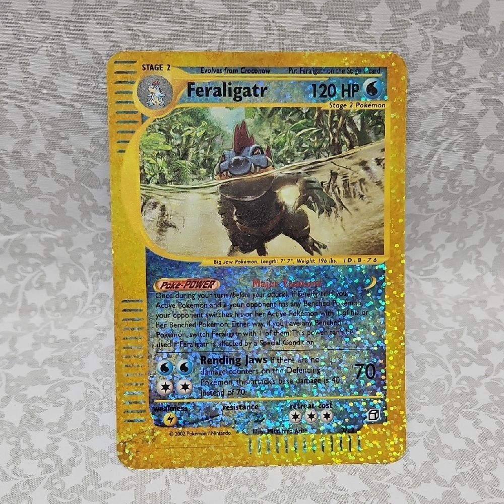 2002 Pokemon Feraligatr Expedition 2/12 Box Topper Reverse Holo Jumbo Card